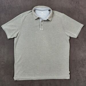 Tommy Bahama Polo Shirt Mens Small Gray Tencel Blend Short Sleeve Casual Travel